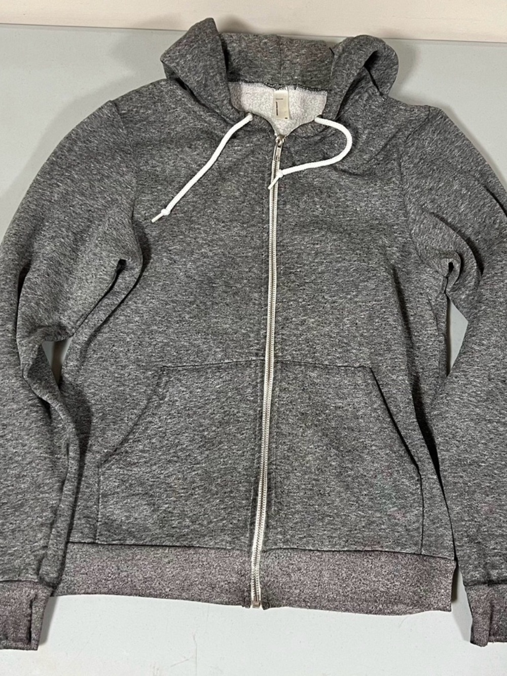 American Apparel Gray Marled Zipper Sweater Sweatshirt Hoodie Outerwear XS 🩶